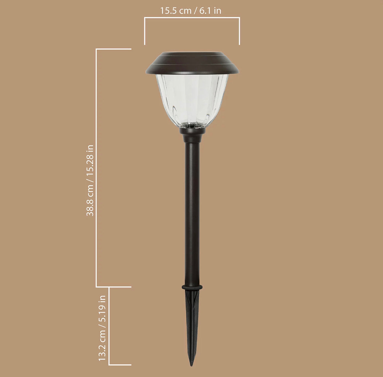 Lighteme 10 Pack Solar Pathway LED Lights Outdoor-Stainless Steel 15 Lumen( Bronze )