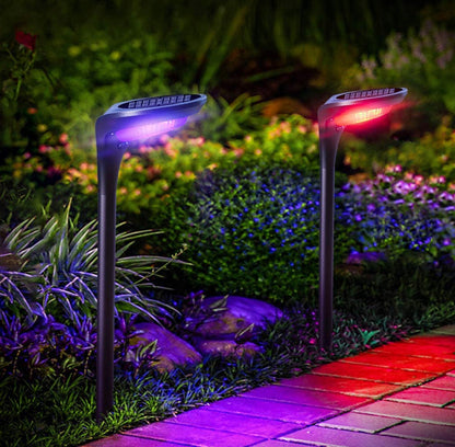 Lighteme Solar Pathway Lights, 4-Pack Color Glow LED Landscape Lighting-20 Lumen