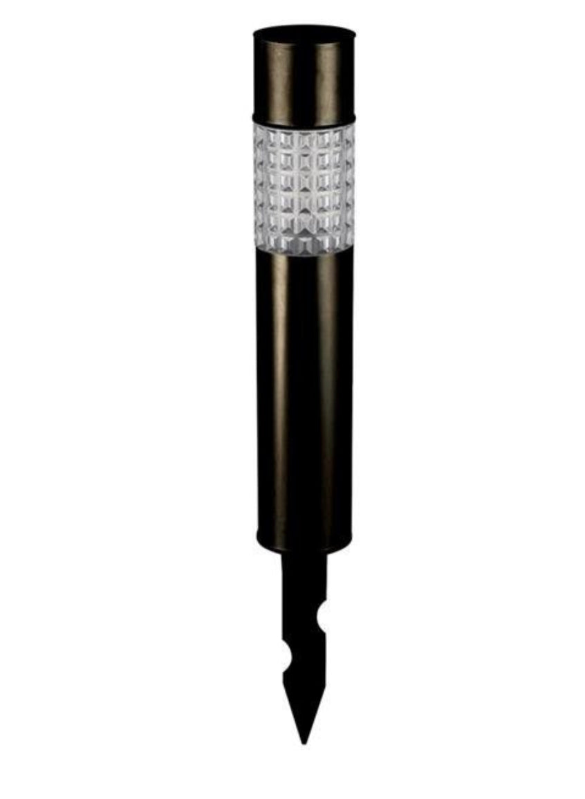 Lighteme Hampton Moderne solarbetriebene LED-Poller-Wegeleuchte aus Edelstahl, 15er-Pack