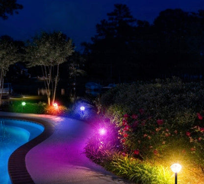 Lighteme Solar-Wege-LED-Leuchten, 8 Farbwechsel, für den Außenbereich, wasserdicht, 4 Stück