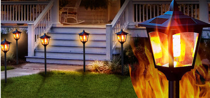 Lampes solaires de jardin Lighteme - Torches décoratives pour patio extérieur, 43 po, lampes de clôture à flammes - Lot de 2 