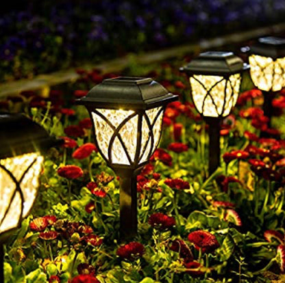 Lighteme 8 Pack Solar LED Lights,Large Rotating Outdoor Pathway Up To 10 Lumen