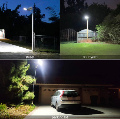 Lighteme 1200W Commercial Solar Street Light , 100000LM Parking Lot Light Dusk to Dawn With Remote
