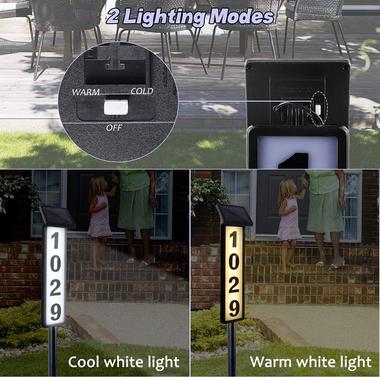 Lighteme Solar Lighted House Address Numbers Sign,25 Lumen Five Digit