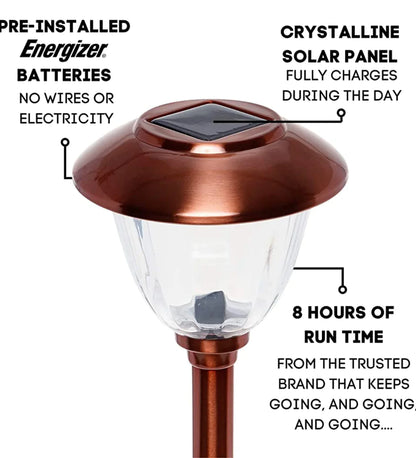 Lighteme 10 Pack Solar Pathway LED Lights Outdoor-15 Lumen