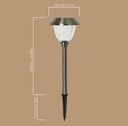 Lighteme Solar LED Pathway Lights, Stainless Steel 12 Lumens (6 Pack)