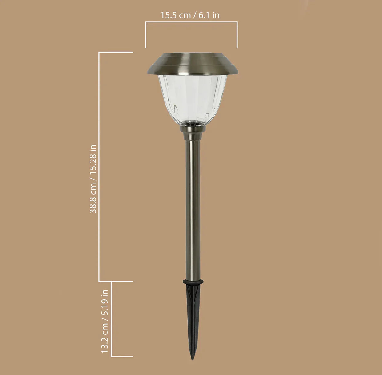Lighteme 10 Pack Solar Pathway LED Lights Outdoor 15 Lumen-Stainless Steel