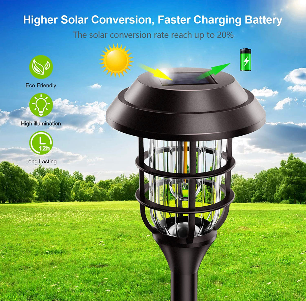 Lighteme Solar Pathway Lights Outdoor 8 Pack