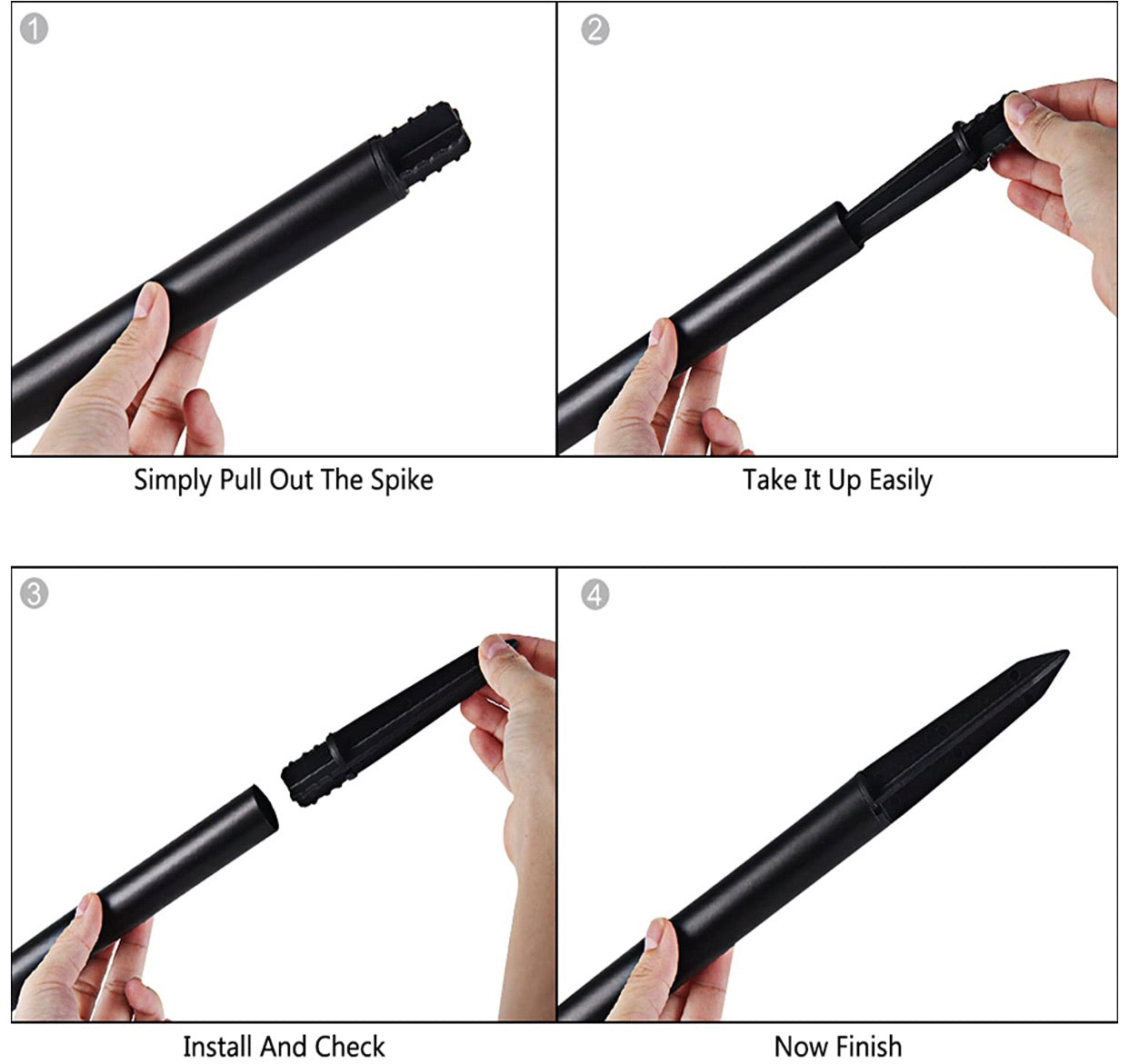 Lighteme Solar Outdoor Pathway Lights Stainless Steel And Glass LED Lights- 8 Pack