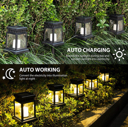 Lighteme 8 Pack Solar Pathway 10 lumen Hanging Candle Lantern Light- Warm White