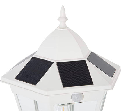 Lighteme 77" Solar Lamp Post Light, Waterproof Aluminum And Glass Outdoor Vintage Post Lamp