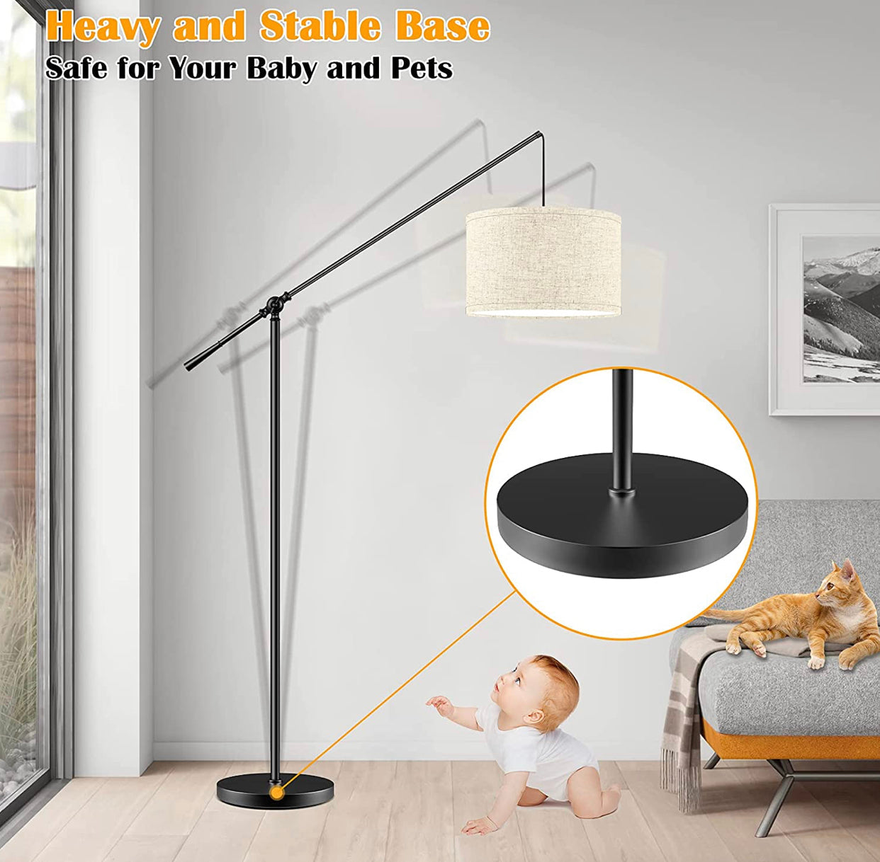 Lighteme Arc Floor Lamp Hang - Large - with LED Bulb