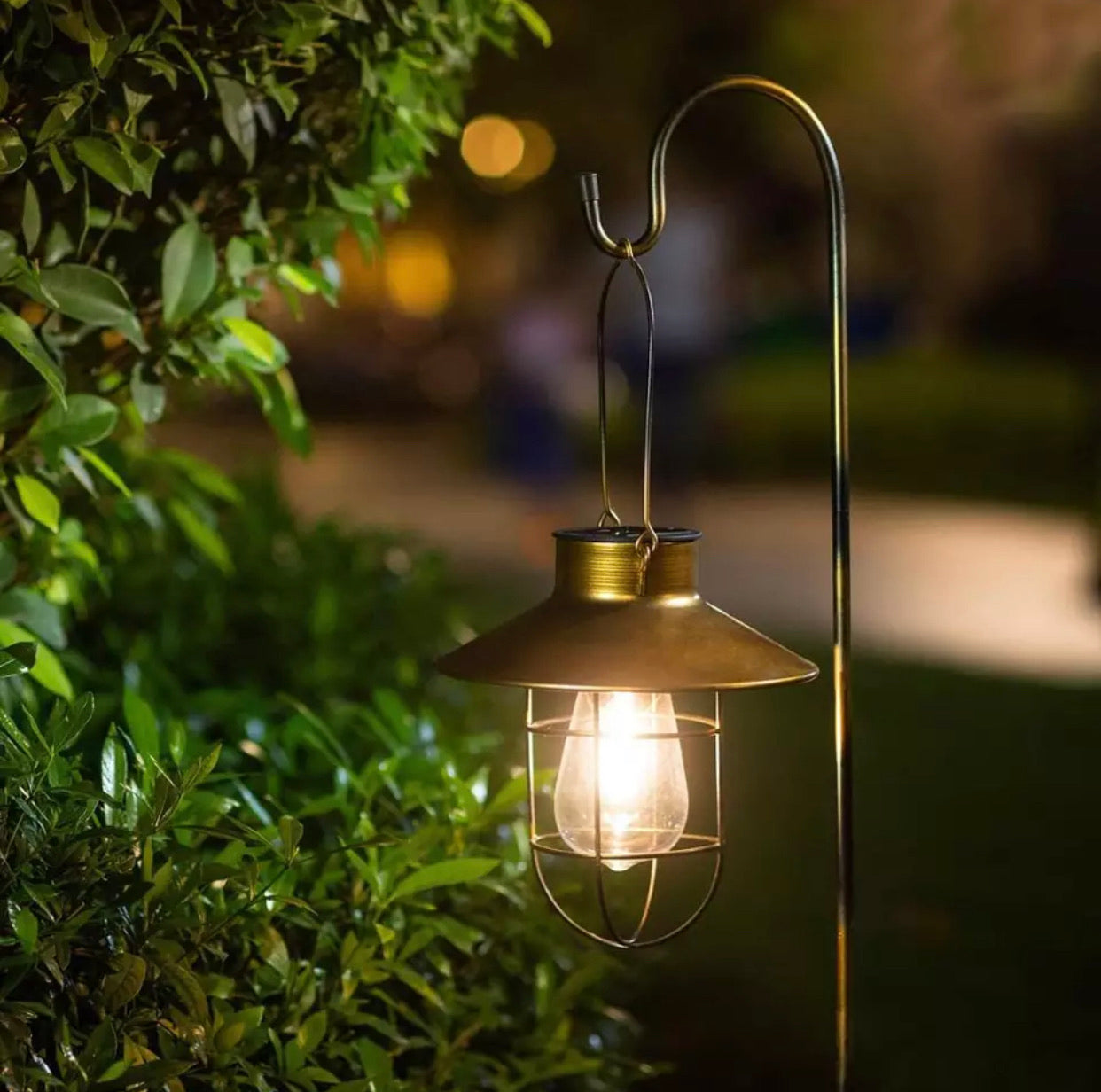 Lighteme Hanging Solar Lantern with Shepherd Hook 31 Inch