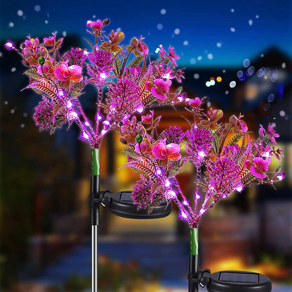 2 Pack - Lighteme Solar Powered Phalaenopsis Flowers Lights Design, Waterproof