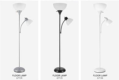Lighteme – High Brightness Torchiere Floor Lamp with 2 Reading Lights  Lamps with Efficient LED