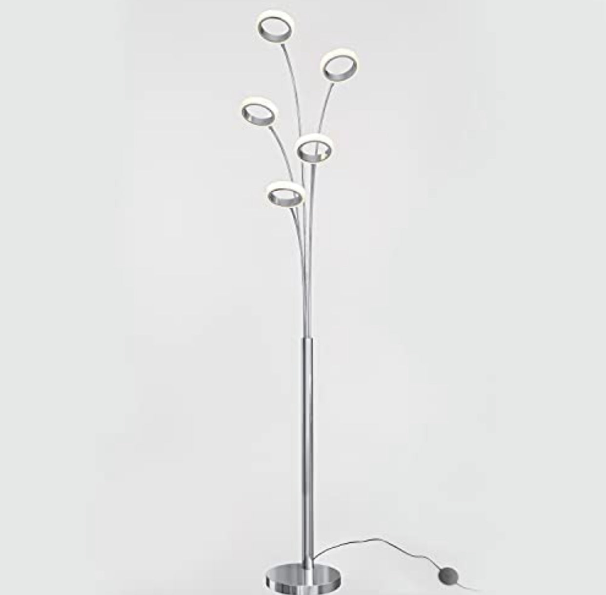 Lighteme Optical LED Integrated Floor Lamp Light Fixture, Chrome