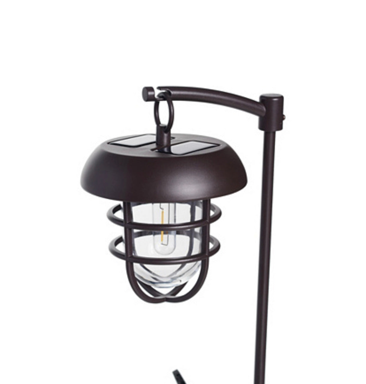 Lighteme LED Solar Hanging Lights on Shepherds Hook Metal Pole (Set of 4)