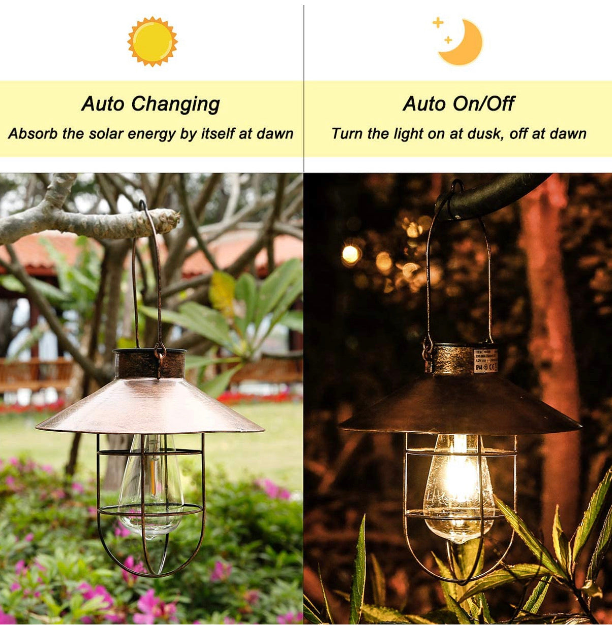 Lighteme Hanging Solar Lantern with Shepherd Hook 31 Inch
