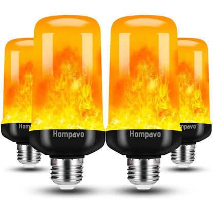 Lighteme LED-Flammenglühbirne, 4 Modi, flackernde Glühbirnen mit Upside-Down-Effekt (4er-Pack) 