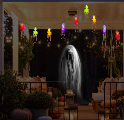 Lighteme 10Ft Solar Powered Skeleton Lights Halloween String Lights -20LEDs 2 Lighting Modes