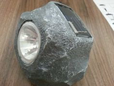 Lighteme Gray Solar Powered 10 Lumen LED Rock Spotlight 4 Pk