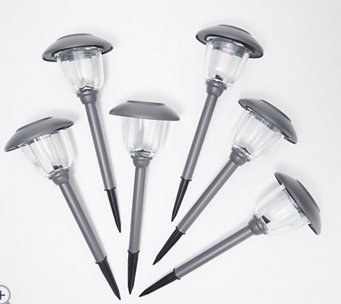Lighteme 16-teilige Solar-Wegeleuchten aus Glas und Aluminium, 16 Lumen