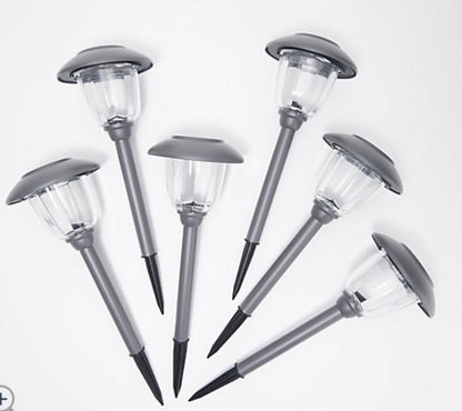 Lighteme 16-teilige Solar-Wegeleuchten aus Glas und Aluminium, 16 Lumen