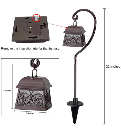 Lighteme 22 Inch Hanging Solar Lights Multipurpose Shepherd Hook 4-Pack