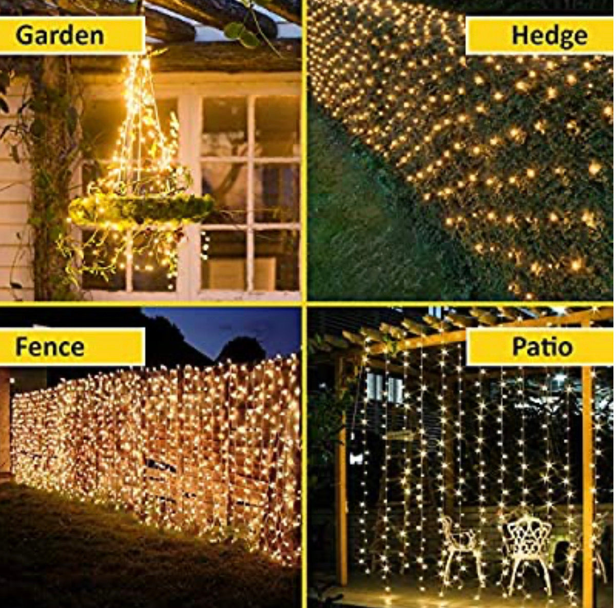 2PK Lighteme Solar String Lights Outdoor Copper Wire, Waterproof Solar Fairy Lights with 8 Lighting Modes