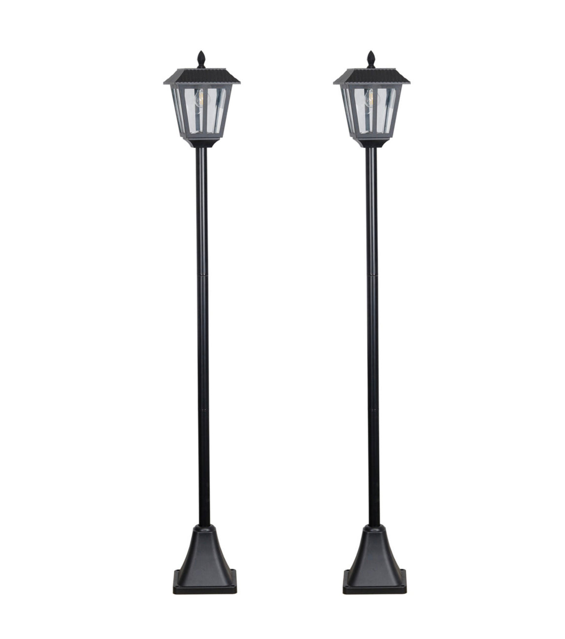 Lighteme Solar Post Lamp Set, Warm White Vintage Light (2-Pack)