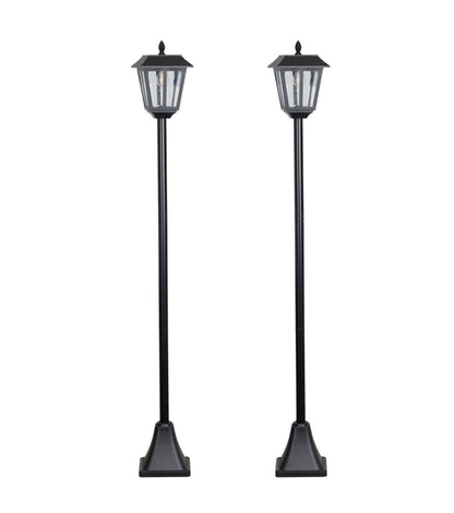 Lighteme Solar Post Lamp Set, Warm White Vintage Light (2-Pack)