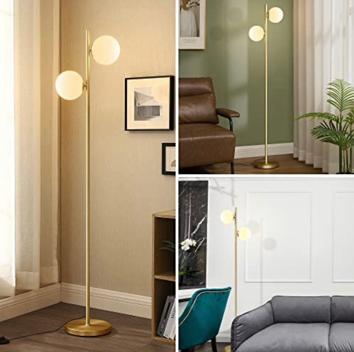 Lighteme Moderne Globe Stehlampe, dimmbare Mid Century Stehlampen