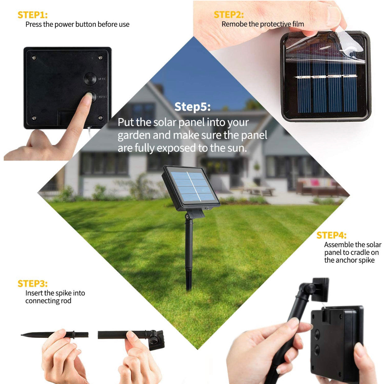 2PK Lighteme Solar String Lights Outdoor Copper Wire, Waterproof Solar Fairy Lights with 8 Lighting Modes