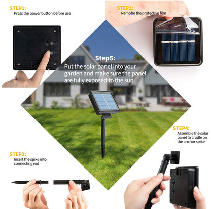 2PK Lighteme Solar String Lights Outdoor Copper Wire, Waterproof Solar Fairy Lights with 8 Lighting Modes