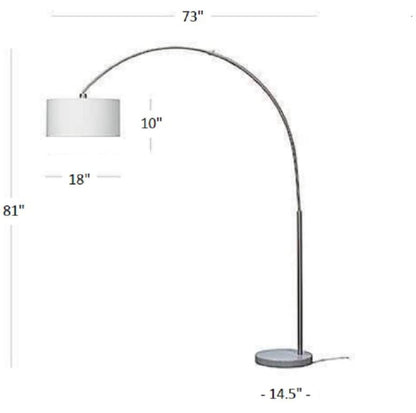 Lighteme Arc Floor Lamp with Unique Hanging Drum - Arching Over The Couch