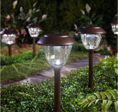 Lighteme 8 Pack Solar Pathway LED Lights Outdoor-Stainless Steel 15 Lumen