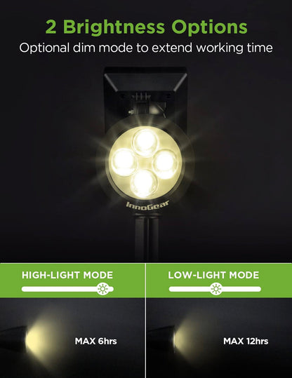 Lighteme Solar SpotLights Outdoor, Waterproof Solar Powered Landscape  2-in-1 Wall Light Auto On/Off , Pack of 4