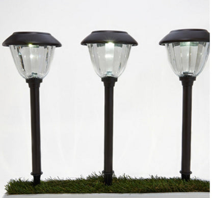 Lighteme 8 Pack Solar Pathway LED Lights Outdoor-Stainless Steel -15 Lumen( Black )