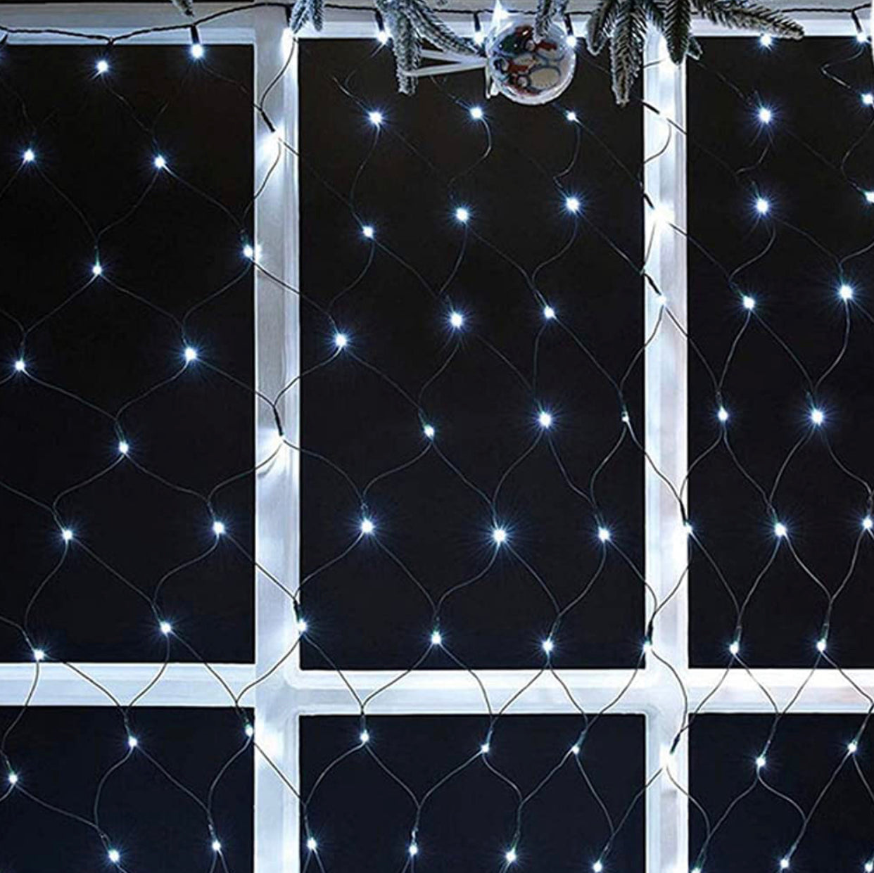 Lighteme Solar Net Mesh Lights 360 LED  with Remote, 11.8Ft x 4.9Ft Fence String Light