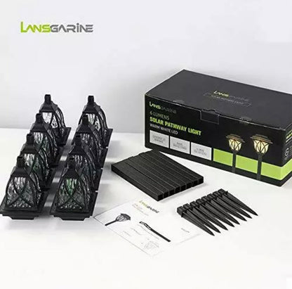 Lighteme 8 Pack Solar LED Lights,Large Rotating Outdoor Pathway Up To 10 Lumen