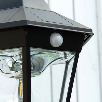 Lighteme 77" Solar Lamp Post Light, Waterproof Aluminum And Glass Outdoor Vintage Post Lamp