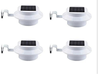 Lighteme Black Solar Powered LED Post Cap Fence Light 4 Pack
