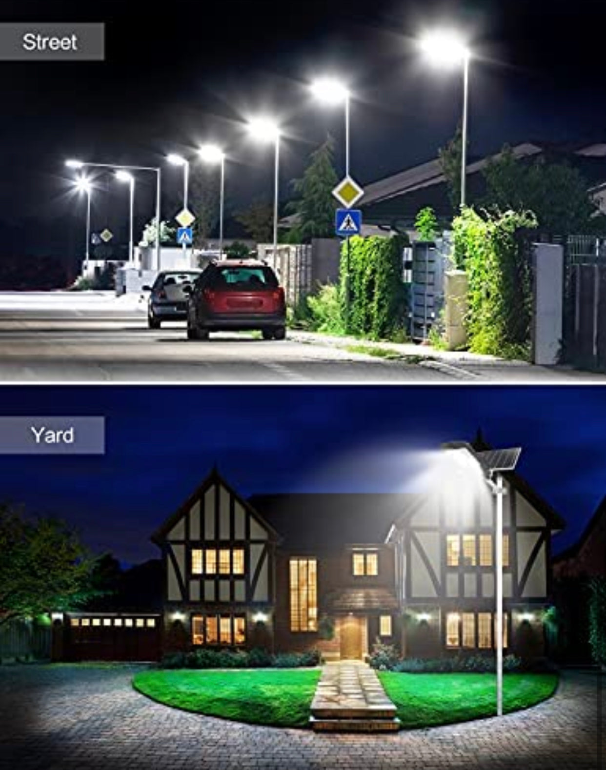 Lighteme 400W Solar Street Lights Outdoor, Dusk to Dawn Solar Led Outdoor Light with Remote Control, 6500K Daylight White