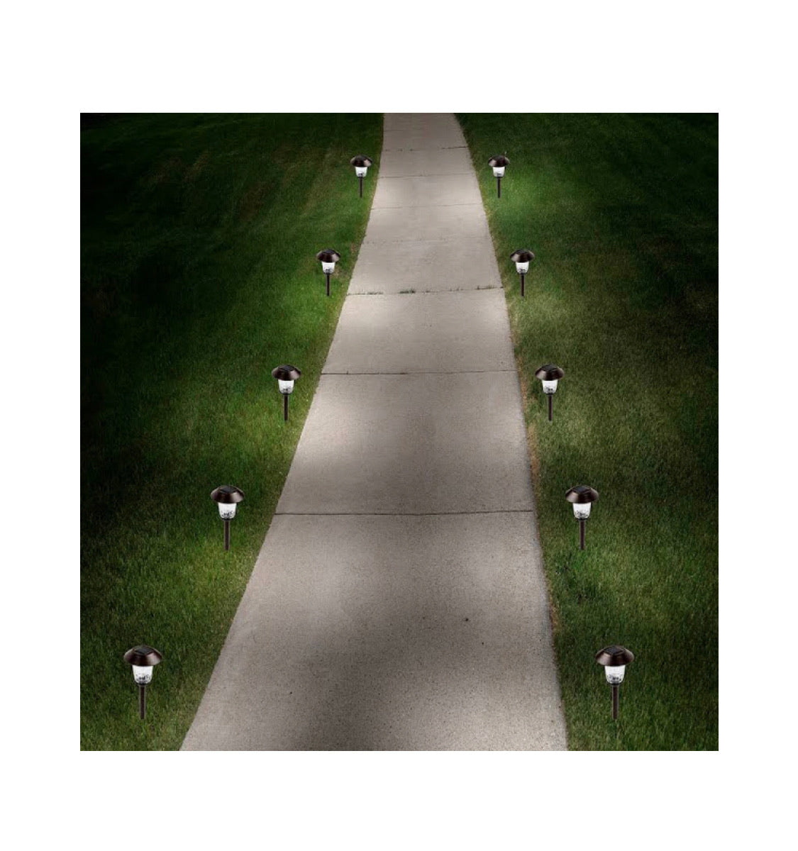Lighteme High-End Solar-LED-Wegeleuchten aus Glas und Edelstahl (10er-Pack)