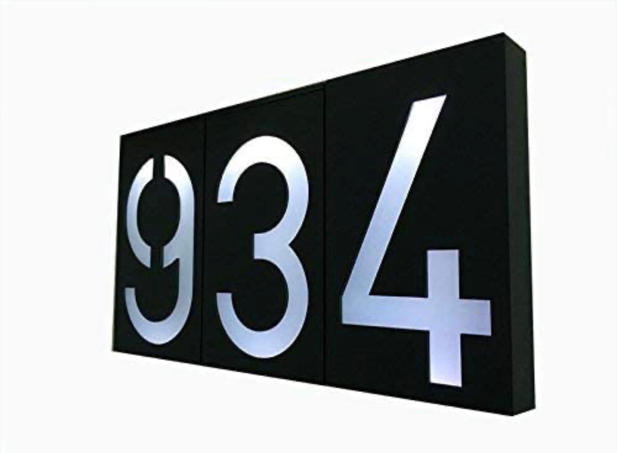 Lighteme LED House Number Solar Power Digital Hotal Door Wall Solar Light Address Number Sign Lamp Custom Street Number Plaque