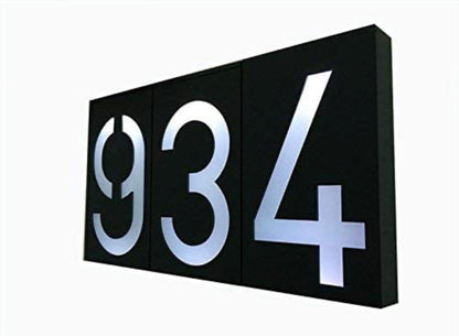 Lighteme LED House Number Solar Power Digital Hotal Door Wall Solar Light Address Number Sign Lamp Custom Street Number Plaque