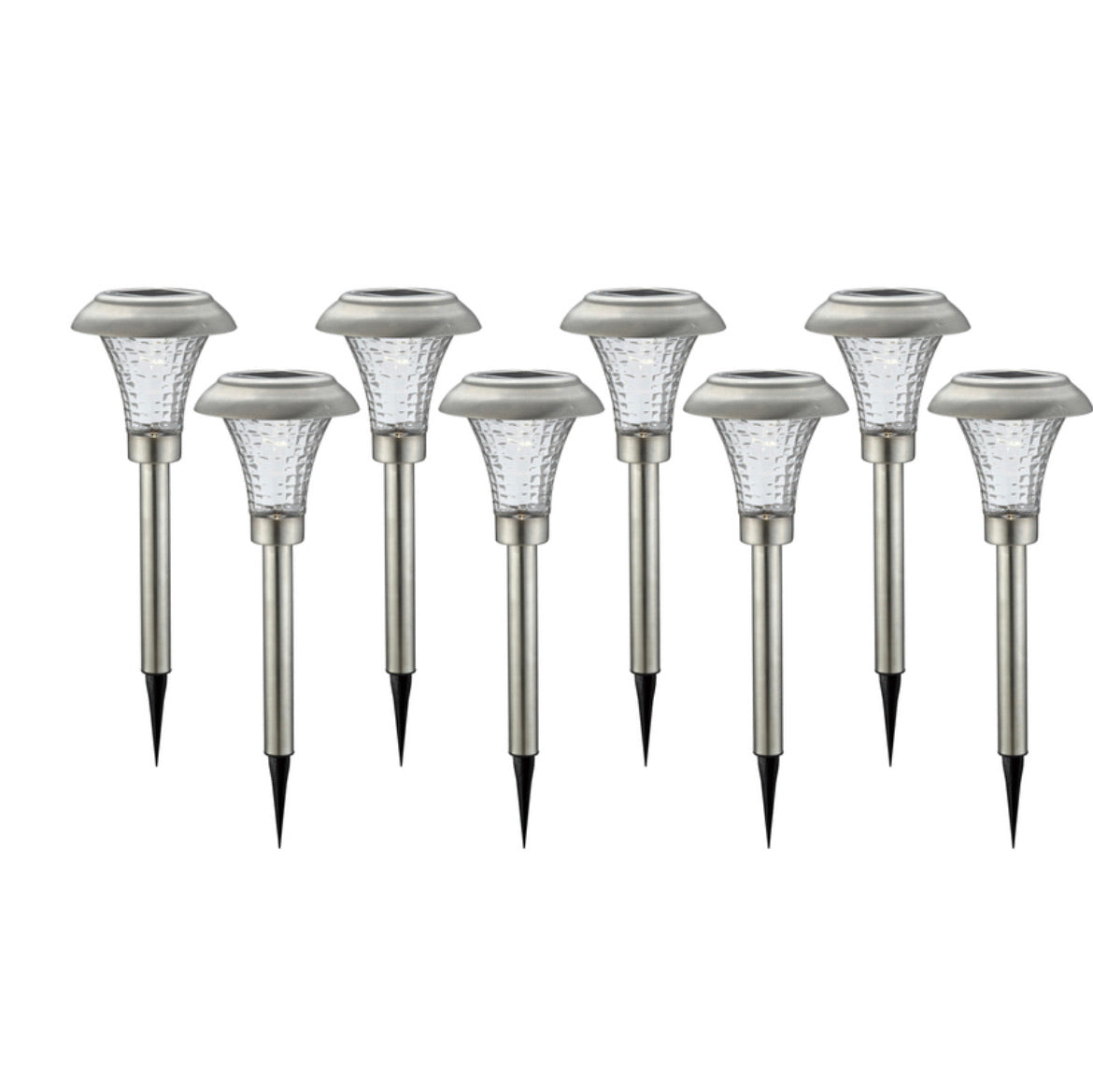 Lighteme Silver Solar Powered LED Pathway Light  (Pack of 16 )
