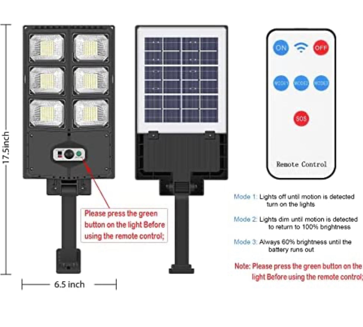 Lighteme 150W Solar Lights, 3 Modes Led Solar Wall Light Motion Sensor with Remote Control, 8000LM