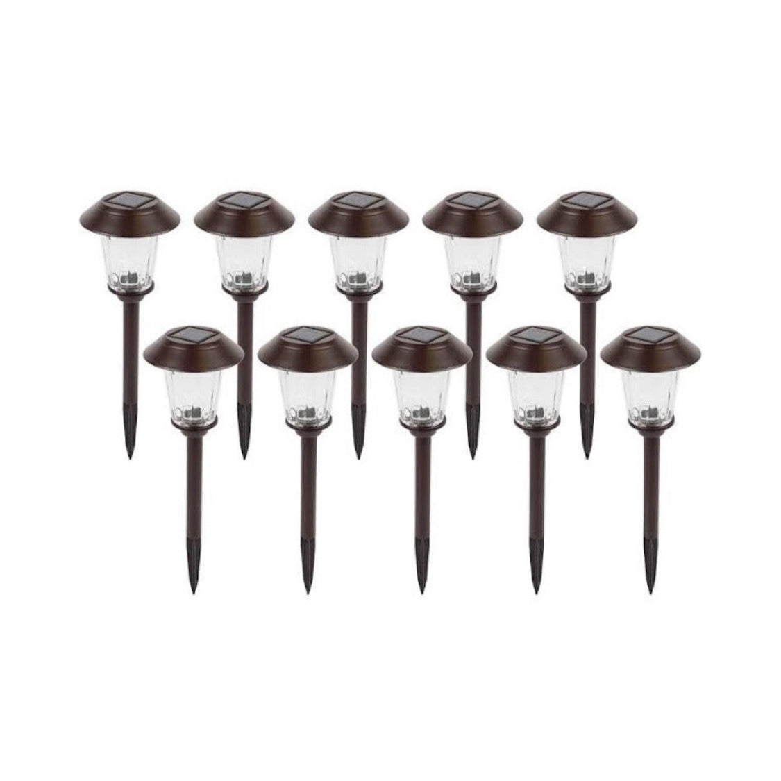 Lighteme High-End Solar-LED-Wegeleuchten aus Glas und Edelstahl (10er-Pack)