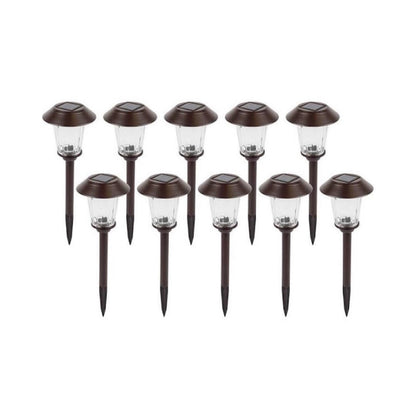 Lighteme High-End Solar-LED-Wegeleuchten aus Glas und Edelstahl (10er-Pack)